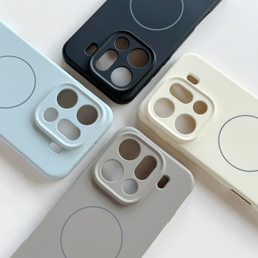 

Для OPPO Find X9 Pro чехол с внутренним мехом и жидким силиконом, мягкий чехол для мобильного телефона Magsafe