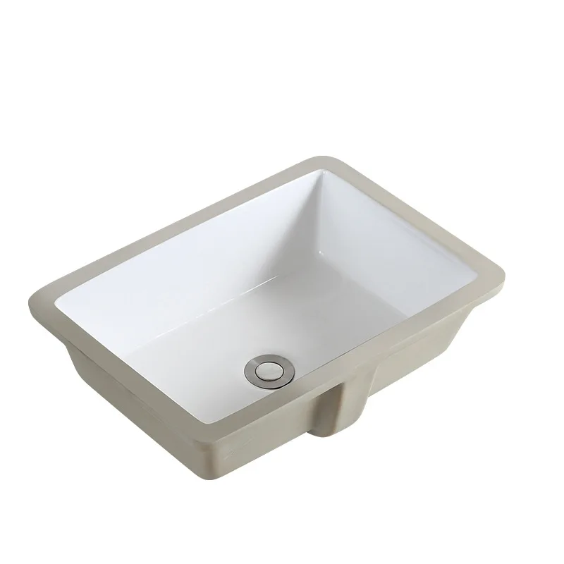 

Undercounter basin Square wash basin Ceramic right angle flat bottom washbasin Household bathroom