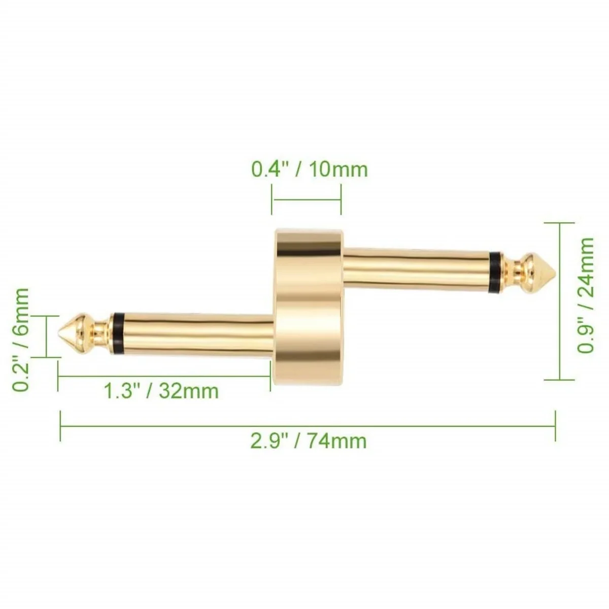 Miwayer Guitar Pedal Connectors 6.35mm Plugs, 4Straight/4Z/2+2Z Available, TS Male to Male Adapter Space Saving for Pedalboard
