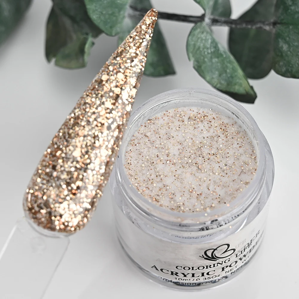 6 stücke Weihnachten Farben Acryl Pulver Kit 6 Farben Glitter Goldgelb Grün Splitter Tauch/Schnitzen/Verlängerung Nagel pulver Set %