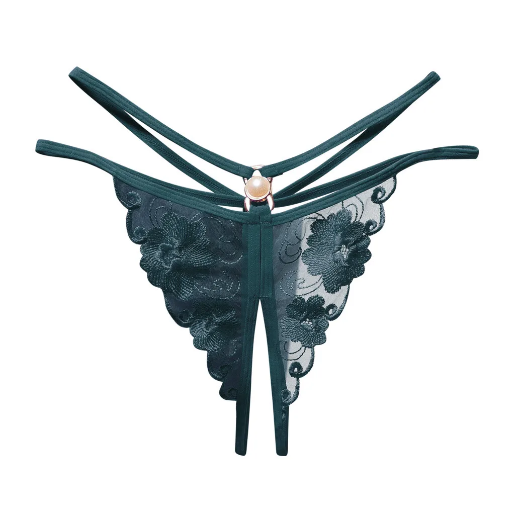 مثير سراويل داخلية نسائية من الدانتيل مفتوحة ملخصات الملابس الداخلية النسائية سراويل المنشعب افتتاح شفافة G-سلاسل سيور الصلبة Bowknot الملابس الداخلية #2
