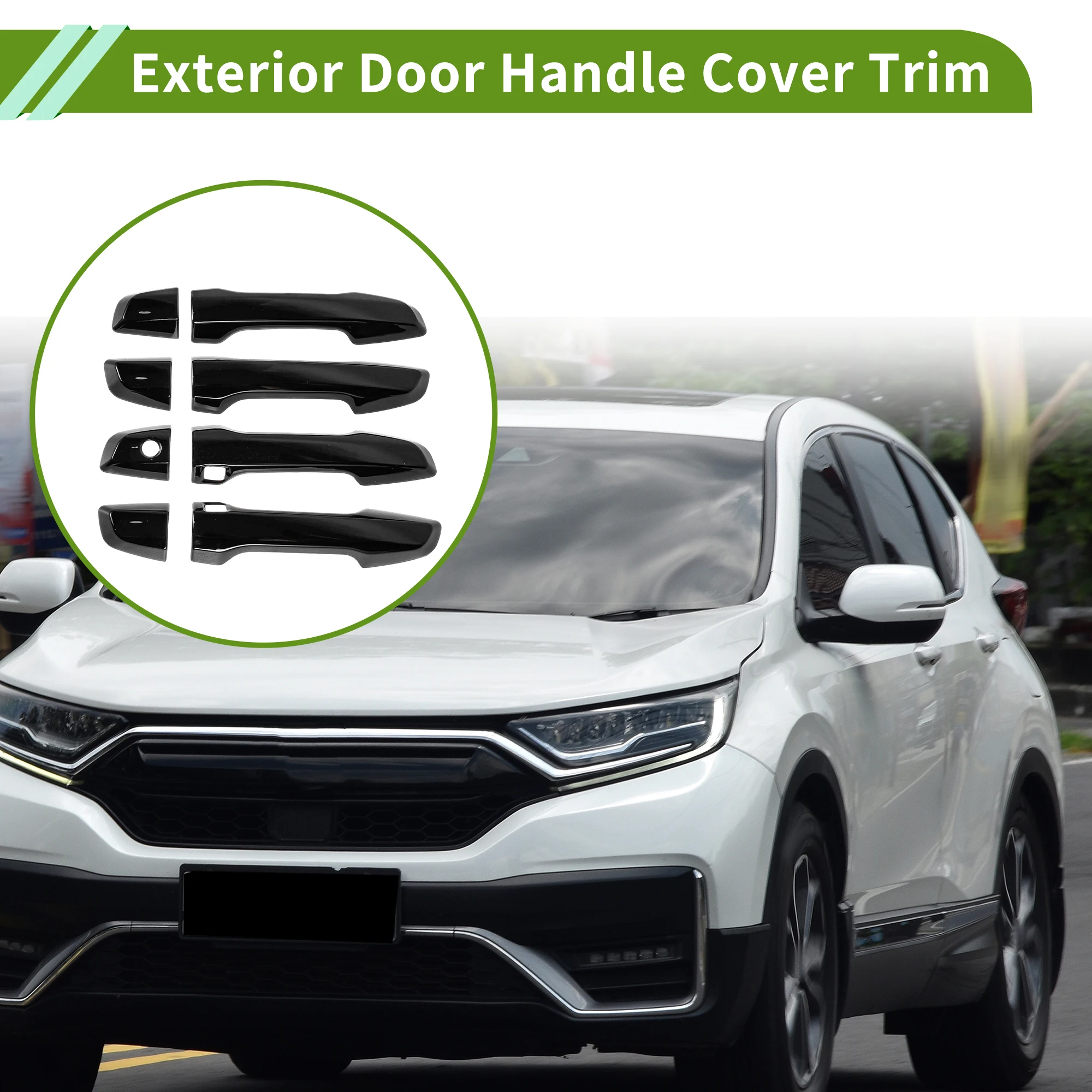 

UXCELL Exterior Door Handle Cover Trim Door Handle Cover for Honda CRV 2017-2022 Smart Bright Black 1 Set