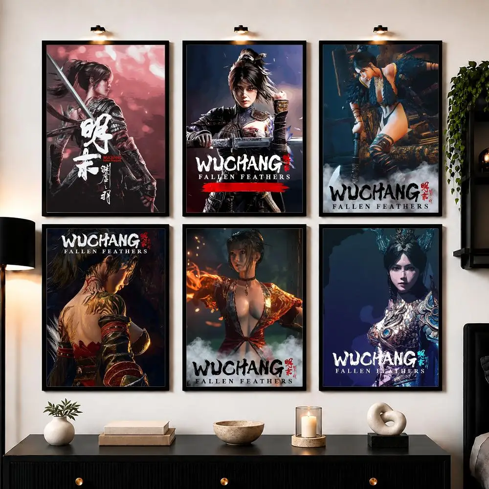 Action Game W-Wuchang Fallen F-Feathers Poster Wall Art Print Sticker for Bedroom Living Room Dorm Office Modern Home Decor