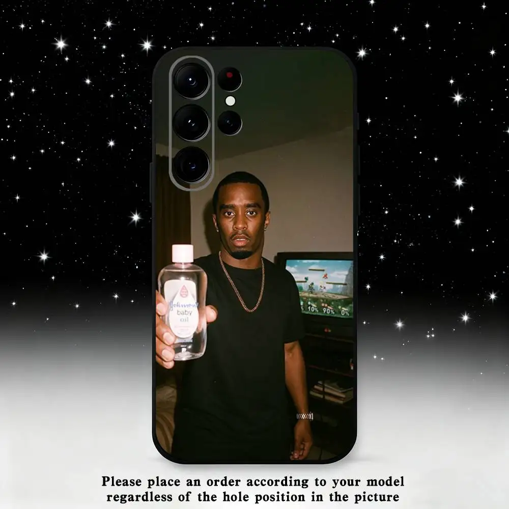 Funda de teléfono P.D-Diddy b-baby baby oil para Samsung S25, S24 Ultra, S20, S30 plus, S22 plus, S23, S30 Ultra 5G, carcasa negra de silicona