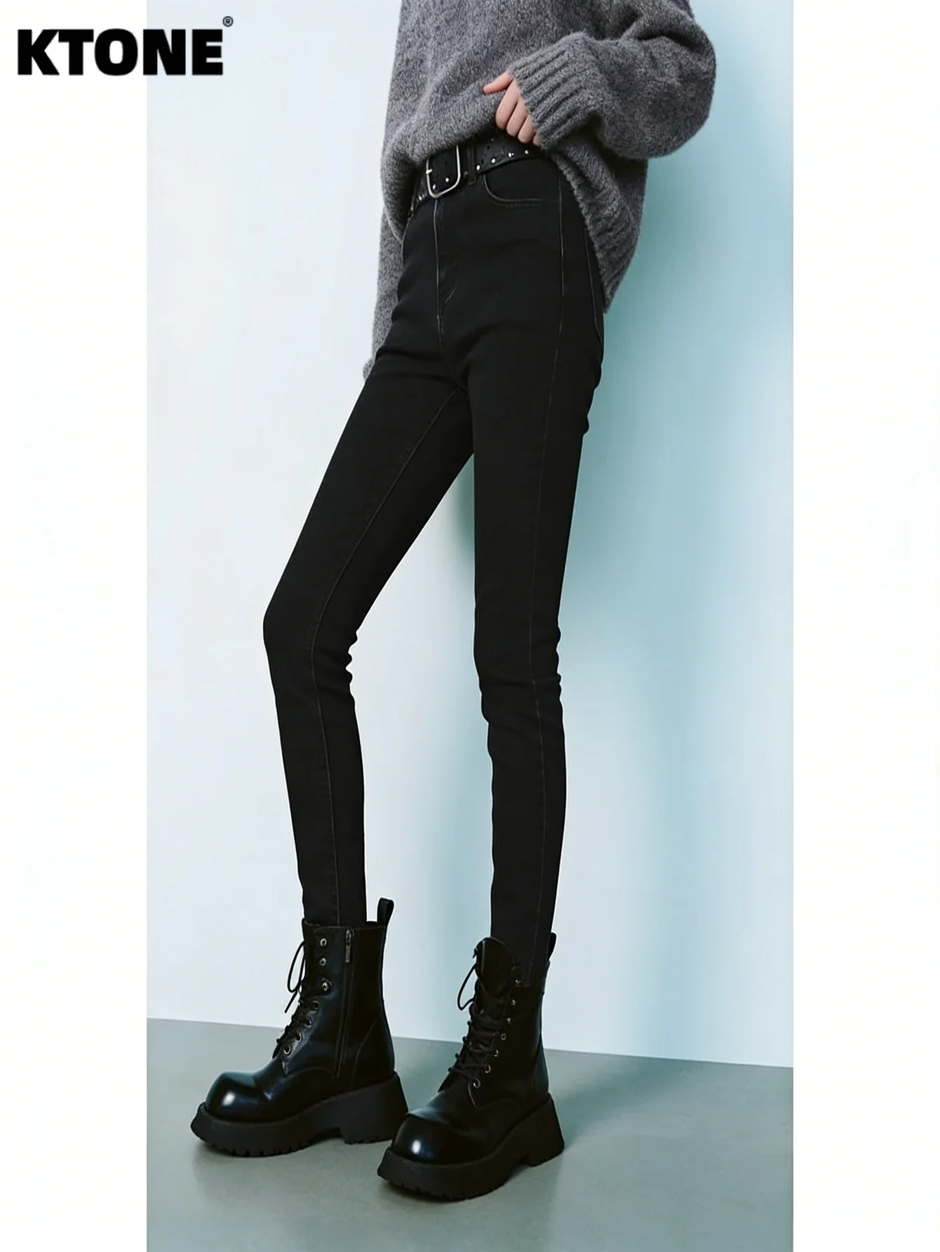 Minimalist Jeans Gender Neutral Black Slim Denim Drip Original No accessories or belts included