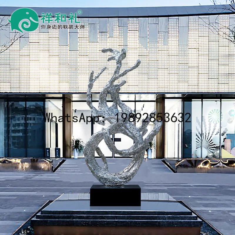 XL Outdoor Garden Large Floor-Standing Ornament Artwork Installation Flowing Water Wealth Hollow Landscape Sculpture