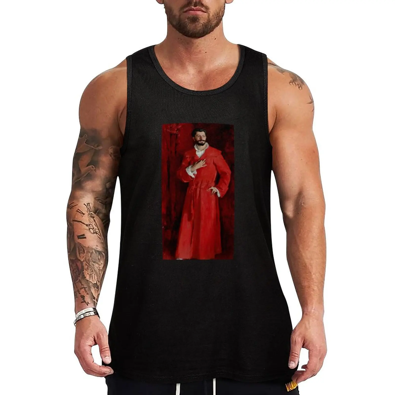 John Singer Sargent Dr. Pozzi at Home Tank Top Nature Print Tank Top Landscape Graphic Sleeveless