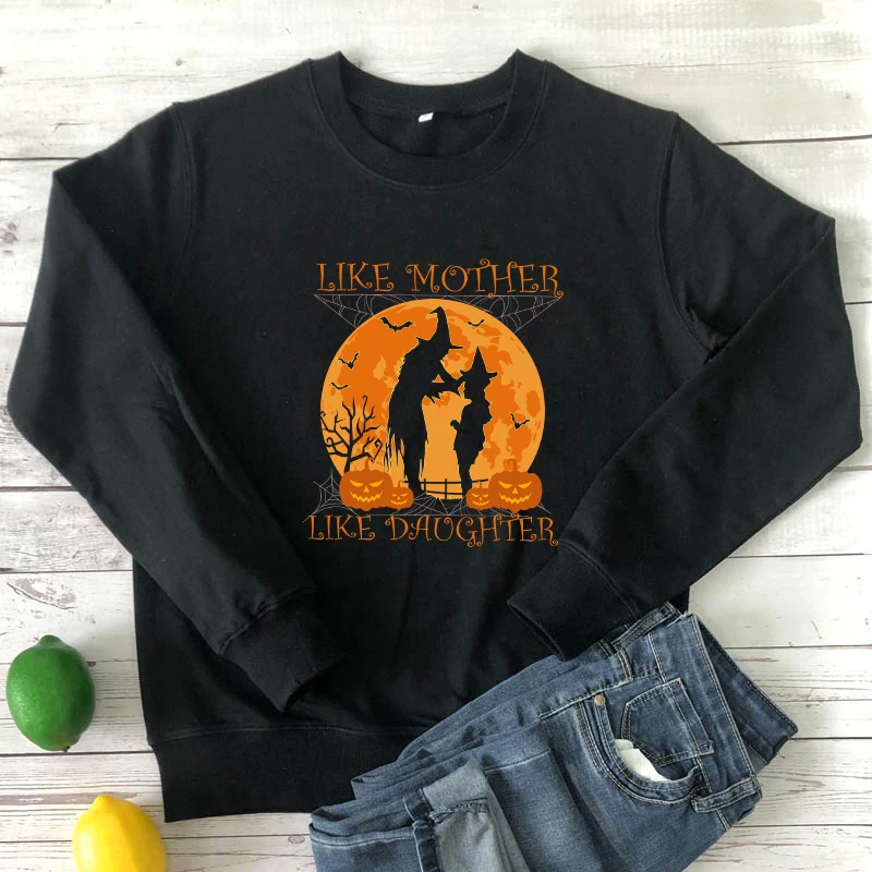 

colored like mother like daughter Sweatshirt vintage women long sleeve jumper halloween witch pullovers