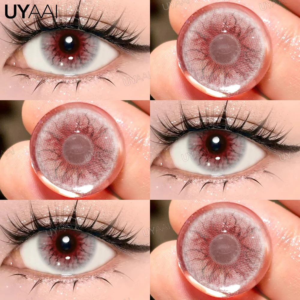 UYAAI Cosplay Kontaktlinsen Make-up Farbige Schüler Kosmetik Schönheit Rote Linsen Frau Cosplay Rosa Schüler Halloween Farbkontakte – Detail 18