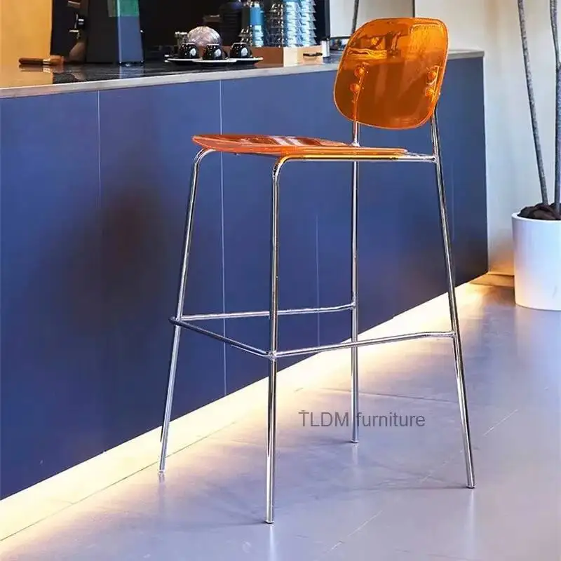 البراز الراقي الشمال مسند الظهر القهوة عالية المطبخ متجر المنزلية بار مصمم الكراسي بار الأثاث الاكريليك البلاستيك بار البراز #3