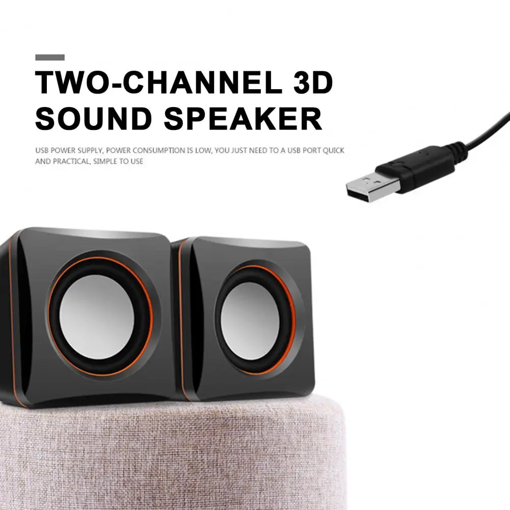 Compact Portable Speaker Portable Usb Powered Mini Loudspeaker Pair Wired Subwoofer Speaker with 3.5mm Jack Compact Computer