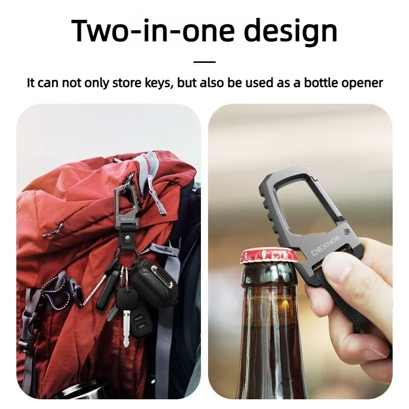 Titanium Alloy Multifunctional Metal Car Keychain Key Chain Bottle Opener Delivery Box Dismantling Artifact EDC Outdoor Tool