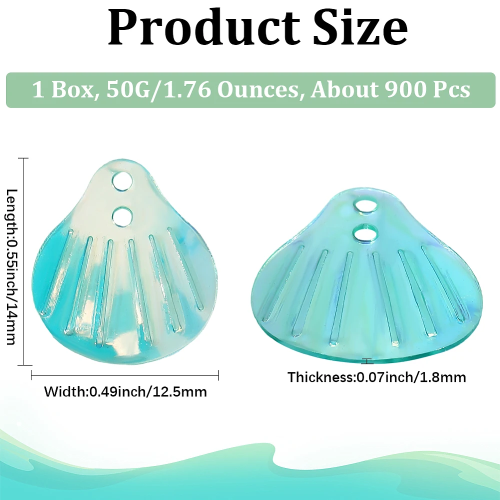 50 G/900 PCS Seashell Sequins Shell Shape Loose Sequins with 2 Holes for Sewing Embellishing Clothing Earrings Bags Appliques