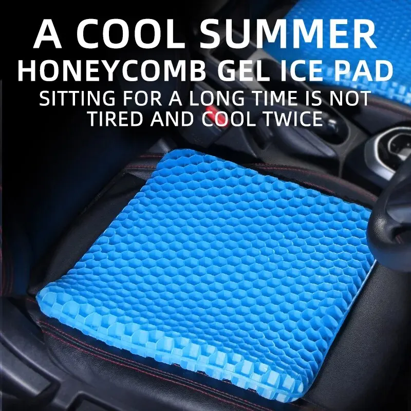 3D Honeycomb Cool And Breathable Cool Ice SilkCar Home Office Chair Cushion Car Accessories Car Gel Cooling Seat Cushion