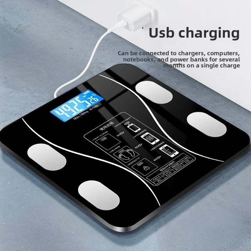 مقياس الدهون في الجسم الجديد USB، مقياس الدهون المنزلي الذكي والدقيق، مقياس جسم الكبار، ميزان إلكتروني صغير، مقياس وزن الجسم