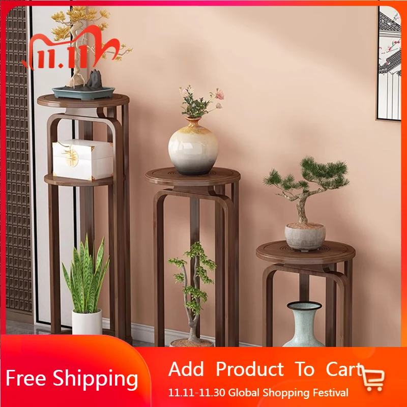 

Flower Plant Display Stand Repisas Bedroom Storage Corner Shelves Wooden Nordic Living Room Small Vase Repisa Home Decorations