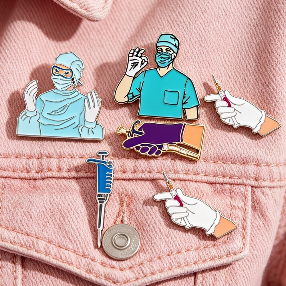 Medical Lab Worker - Kleurrijke chirurgische dokter/verpleegkundige emaille pin pack