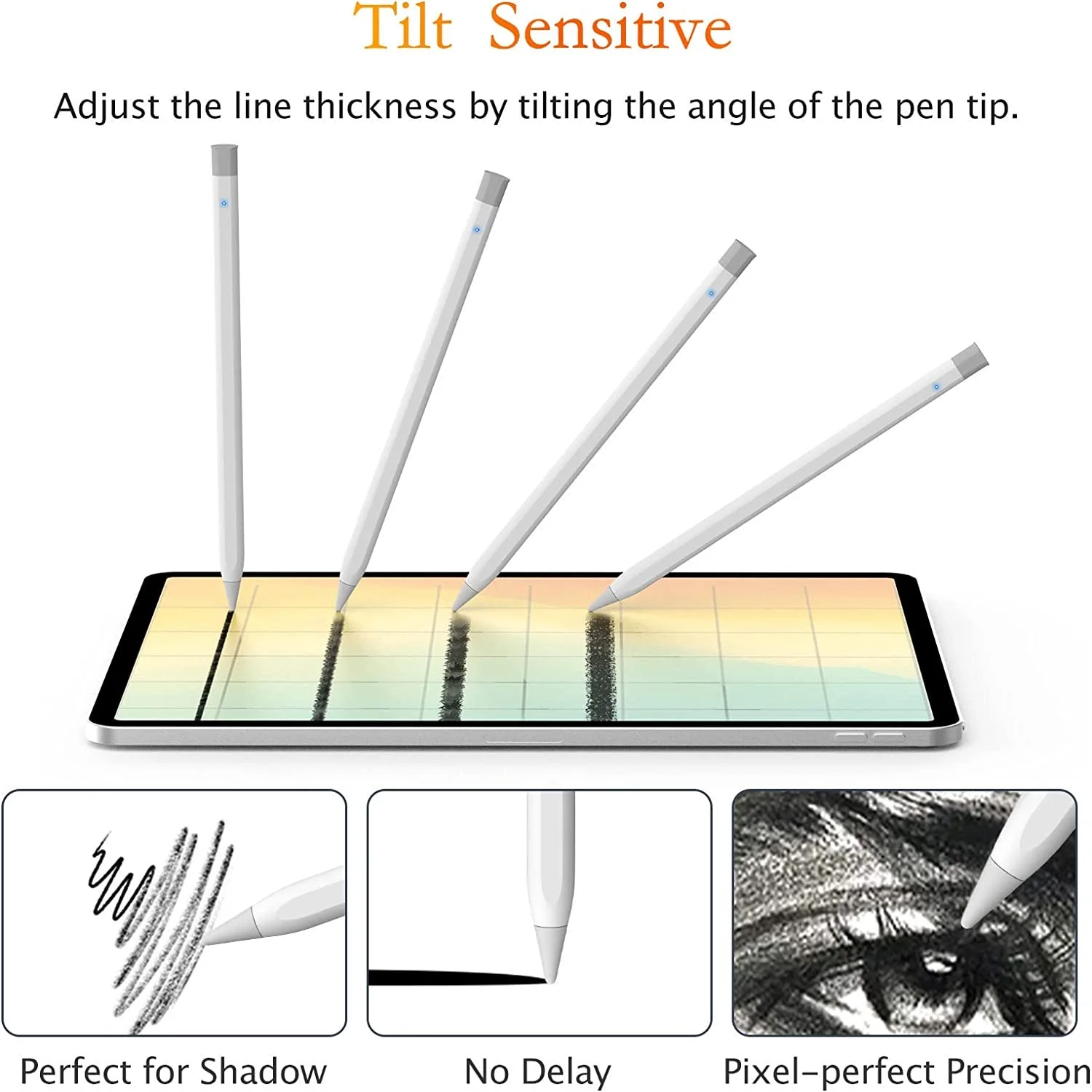 Stylus Bleistift für Apple iPad Tilt Palm Ablehnung Magnetische Befestigen Arbeiten mit iPad 10th 9th 8th 7th 6th Gen iPad air iPad Pro mini