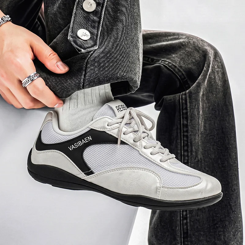 Men Breathable White Trainer Shoes Summer 2026, Light Soft Bottom Trend All-match Daily Casual Sneakers