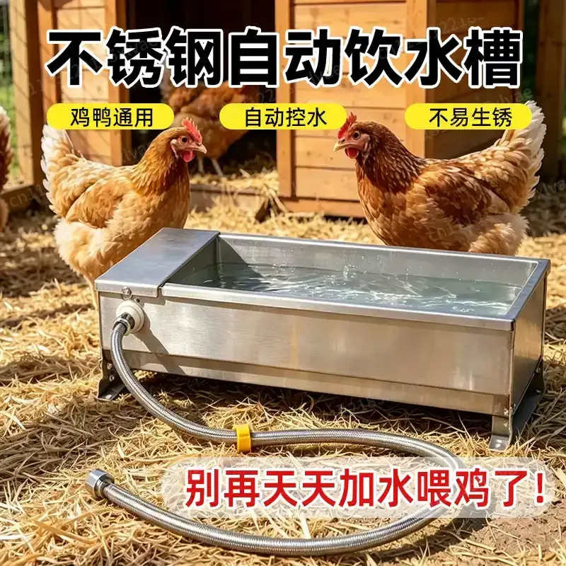 Stainless Steel Automatic Chicken, Duck and Goose Drinking Trough, Cow and Sheep Drinking Fountain with Float