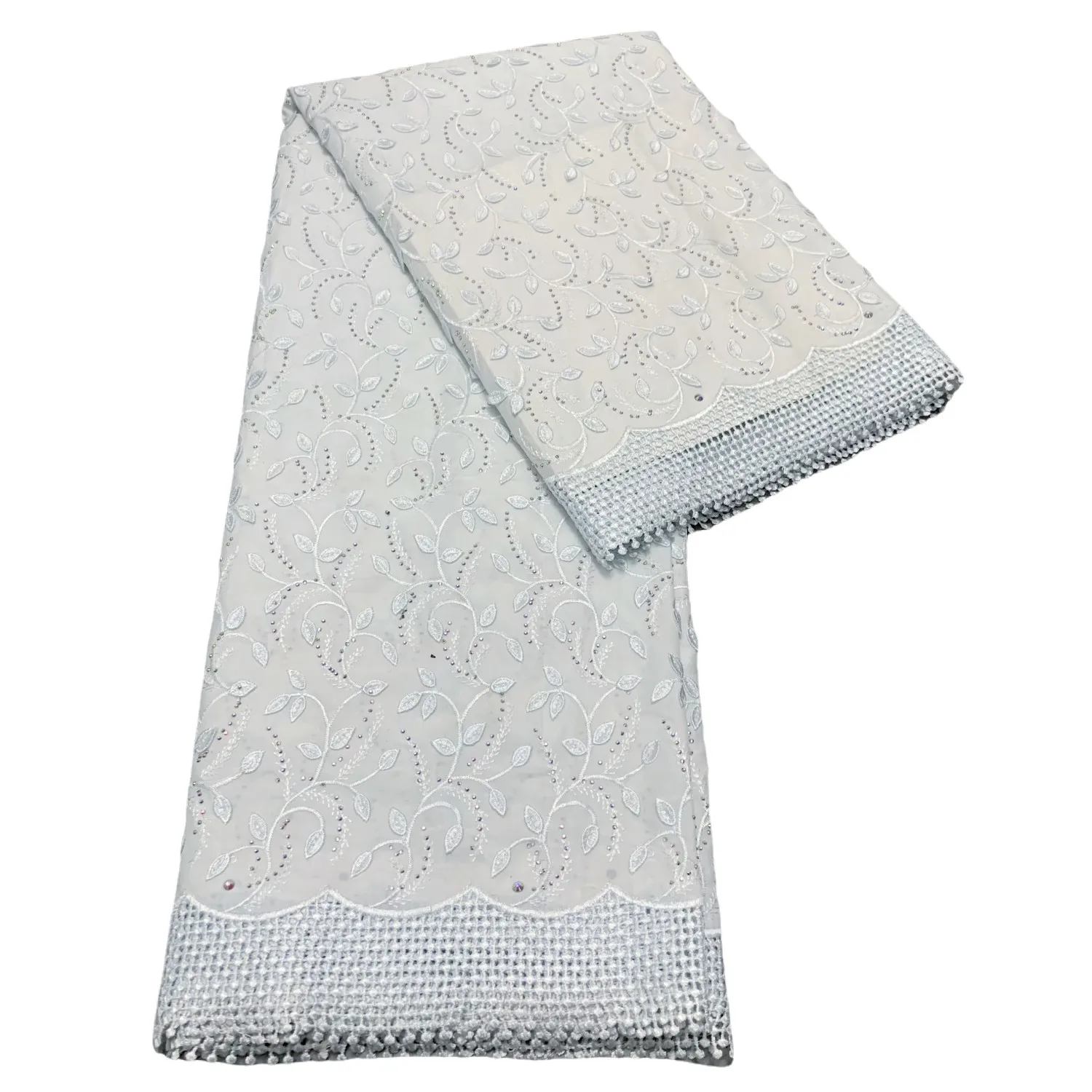 

African Soft Cotton Voile Swiss Lace Stones Applique Flower Nigerian Wedding Dress Latest Swiss Laces Fashion from Switzerland