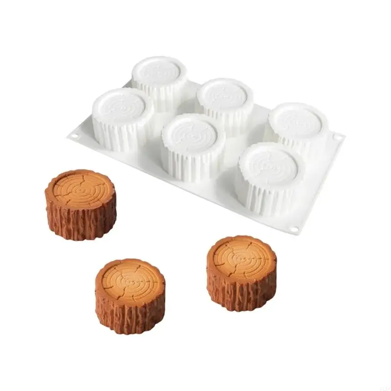 Silicone Mousse Cake Form 6 Cup Tree Stump Chocolate Dessert Baking Mould