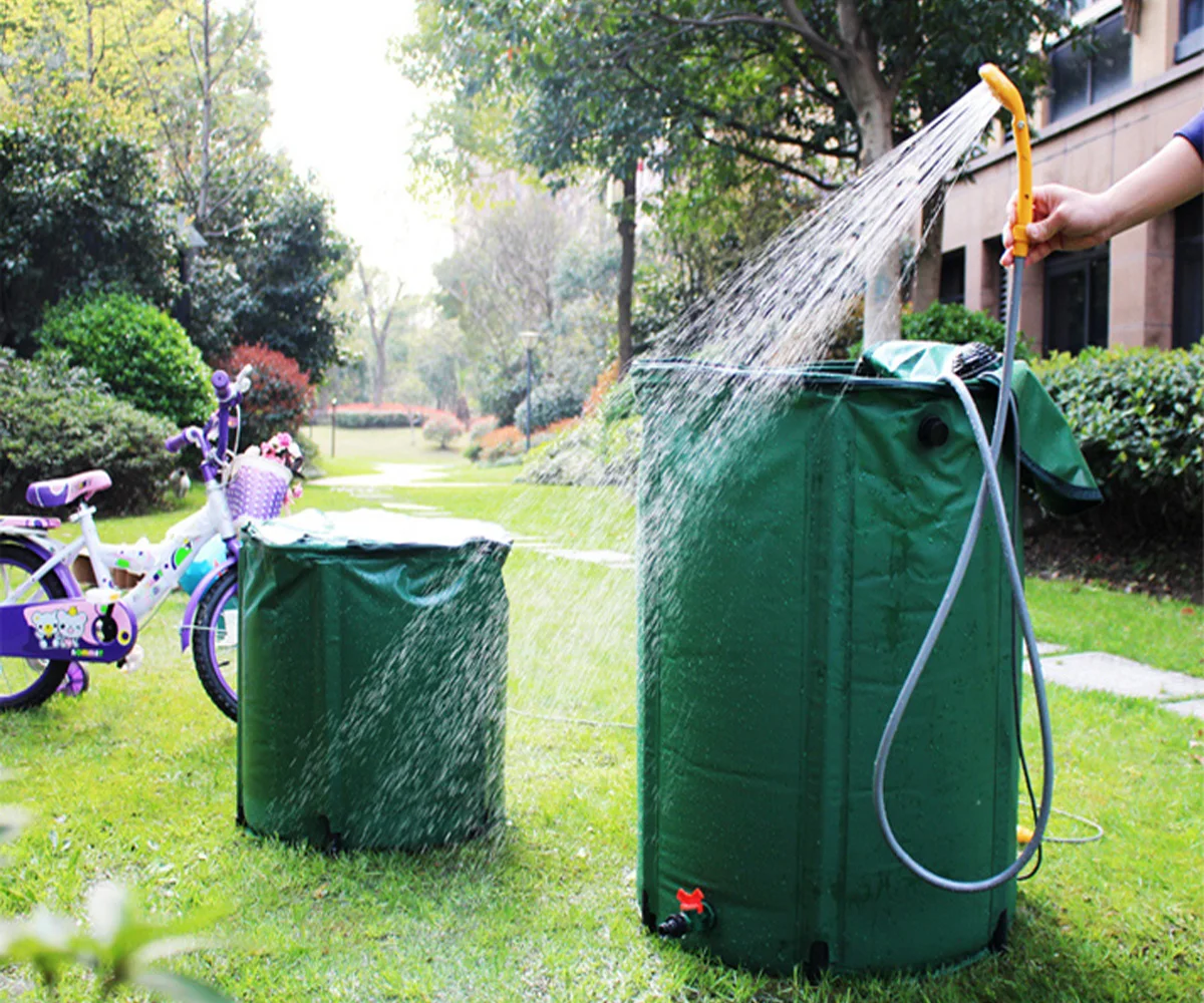 VOKANDA-Water Storage Tank, Collapsible Barrel, Rainwater Recovery Collector Bucket for Home Garden Watering, 750 Liter