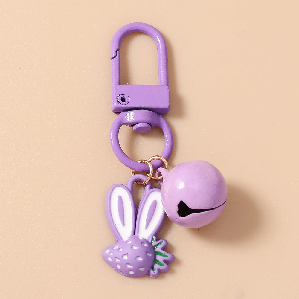 Aihua Niedlicher Erdbeer-Häschen-Schlüsselanhänger für Frauen, Hasen-Schlüsselring, Autoschlüssel, Handtaschen-Deko, Anhänger, Ornamente, Schmuck, Geschenke, Schmuckstücke – Detail 6