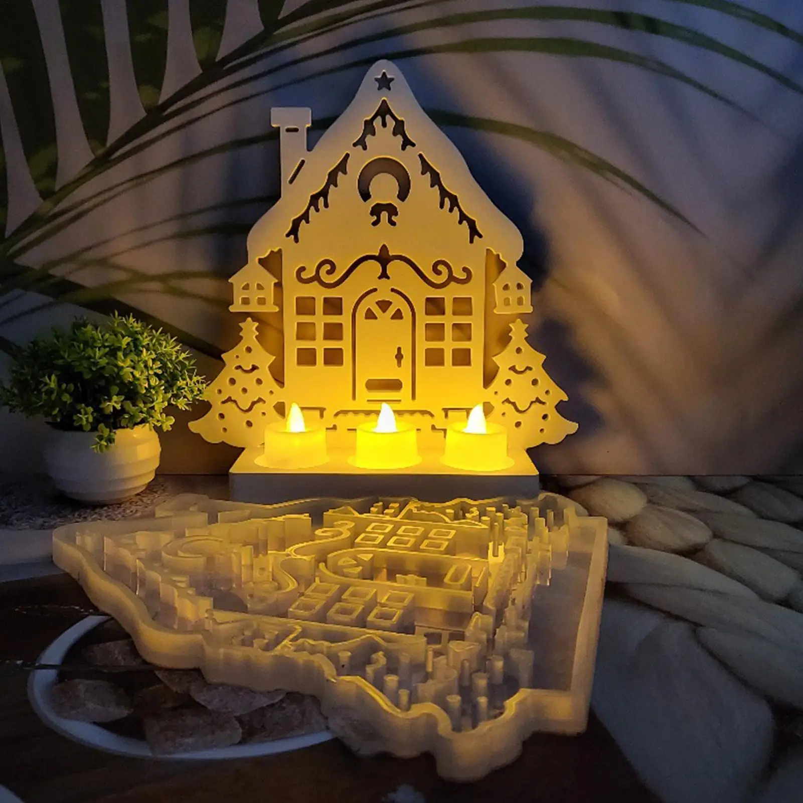 

Рождественские силиконовые формы, 7 шт., украшения для дома, литейные формы, легко демонтируемые формы для DIY, штукатурка, цемента, подростков, художественных учителей