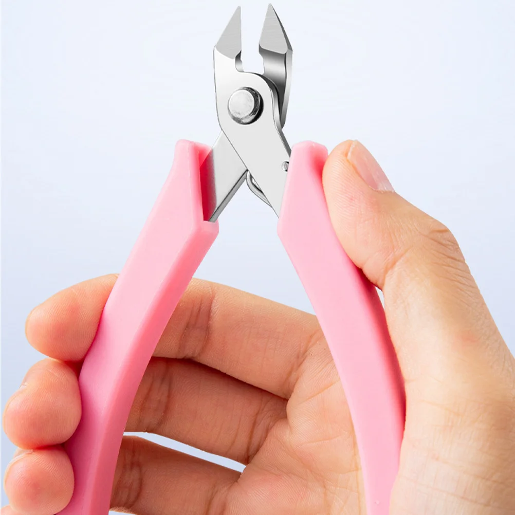 كماشة إزالة مجوهرات الأظافر من الفولاذ المقاوم للصدأ بمقبض غير قابل للانزلاق أداة مانيكير محمولة للنساء لمستلزمات فن الأظافر سلسلة المقص #1