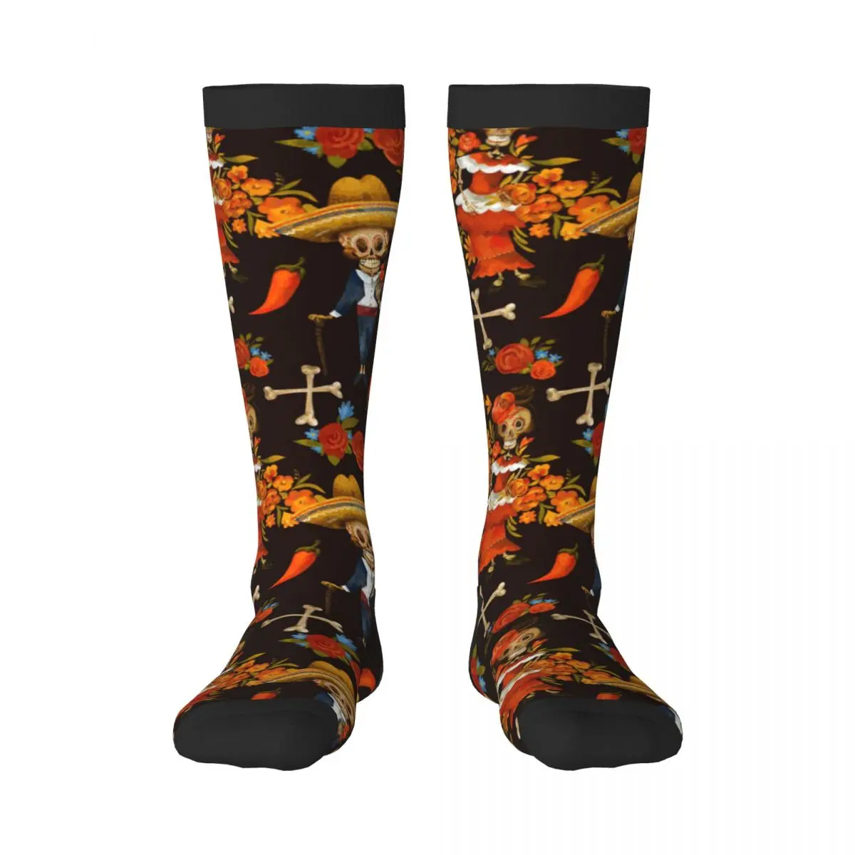 1 Pack Sugar Skull Vintage Over-knee Long Socks Middle High School Socks