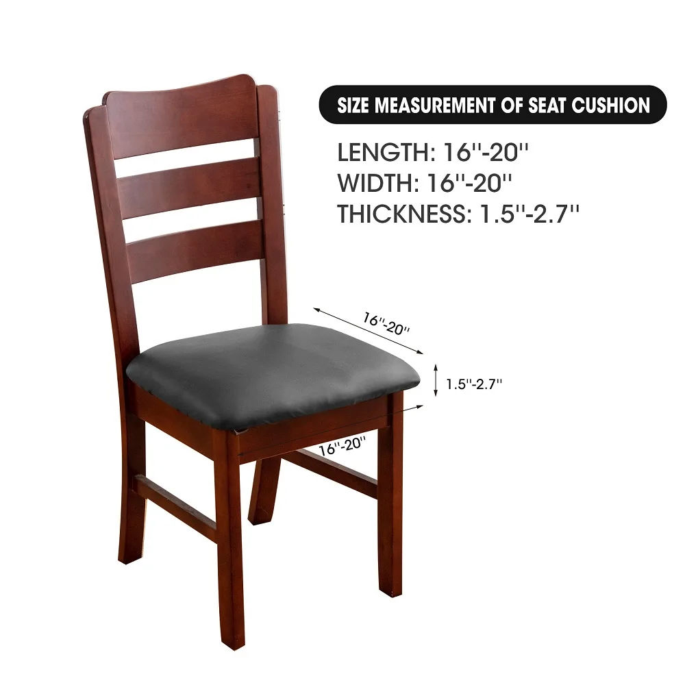 PU Waterproof Chair Cushion Cover For Kitchen Dining Room Leather Seat Cover Dining Room Chair Seat Cushion Cover