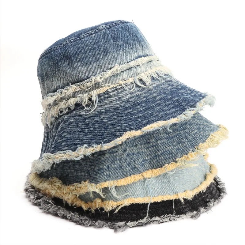 

New Foldable Denim Bucket Hat for Women Men Cotton Washed Fishing Hunting Cap Outdoor Beach Fisherman Panama Bucket Hat Unisex