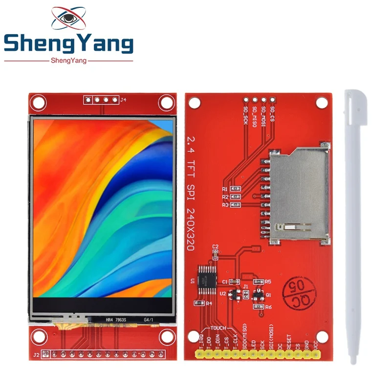 

TZT 2.4" 240x320 SPI TFT LCD Serial Port Module+5V/3.3V PBC Adapter Micro SD ILI9341 / ST7789 White LED (With Touch) For Arduino