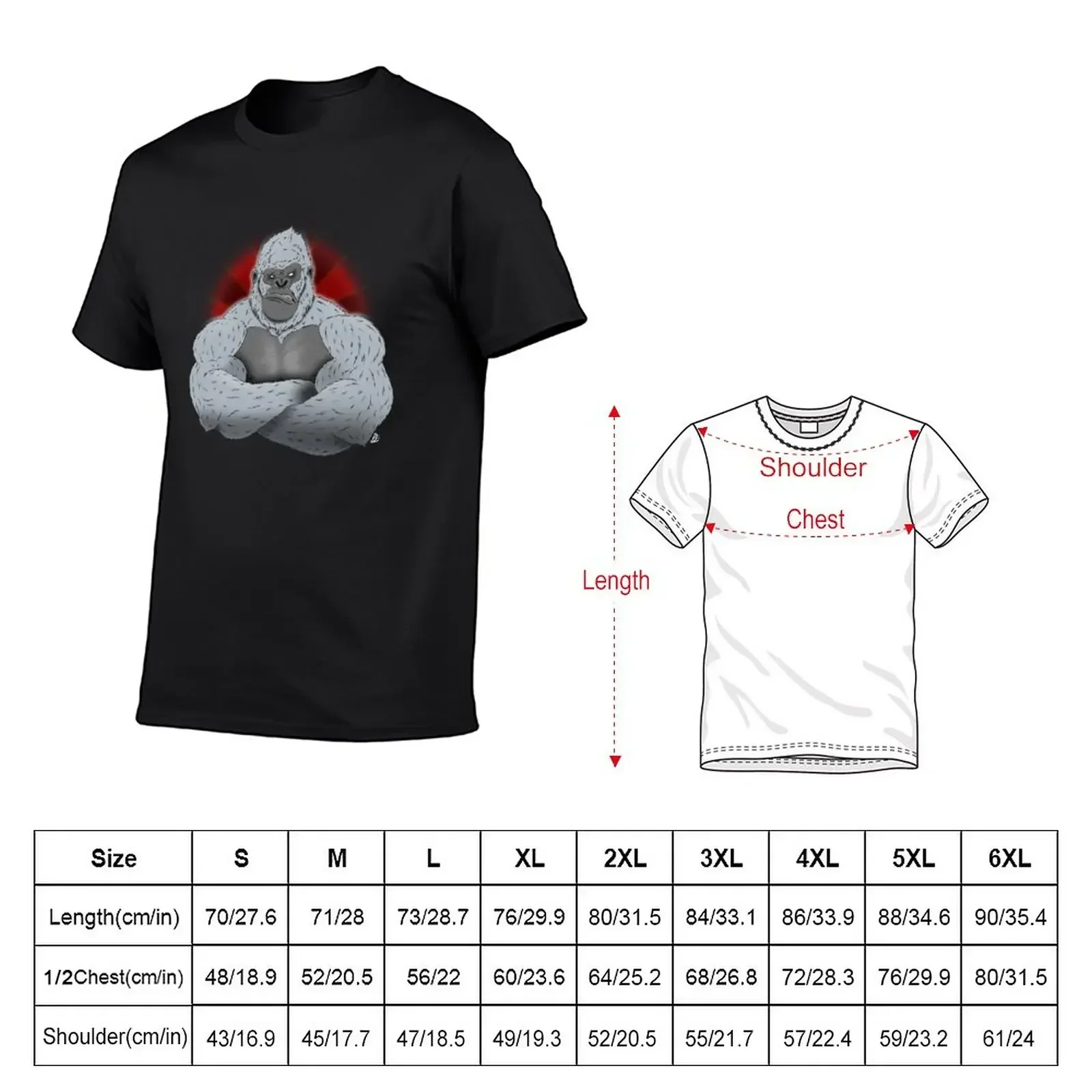 Albino Angry gorilla background red T-Shirt plus size tops korean fashion kawaii clothes Men's t-shirts