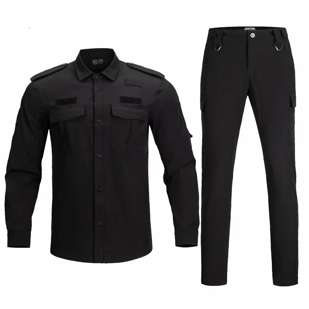 Tuta tattica uniforme militare abbigliamento da lavoro uomo maglietta militare resistente Set da 2 pezzi pantaloni da lavoro tattici uniforme da uomo