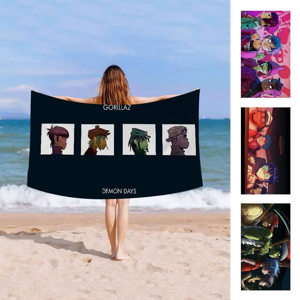 Virtual Band G-Gorillaz Microfiber Blanket Quick Drying Beach Towels Oversized Printing Super Absorbent Pool Towel Blanket