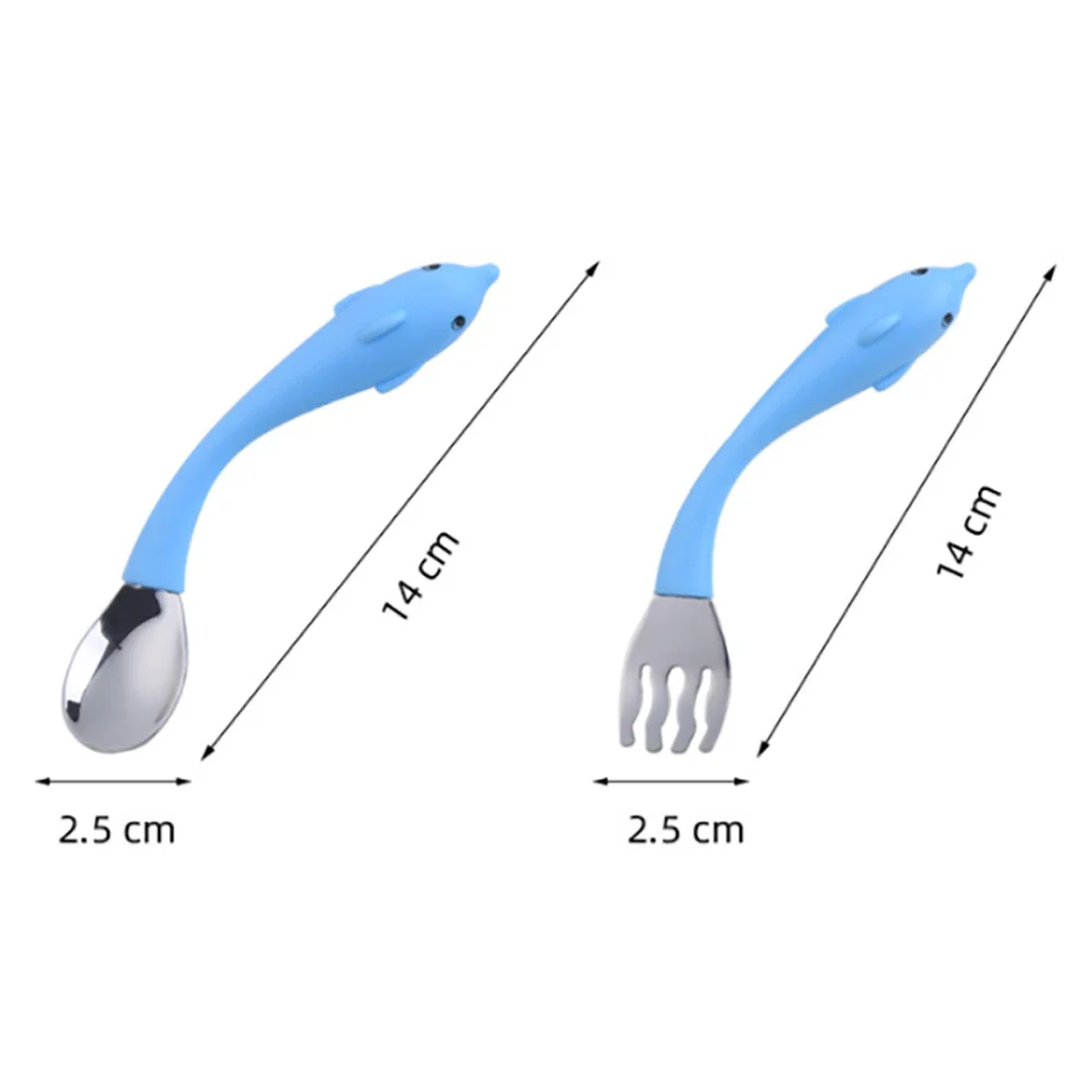 

3pcs Children Cutlery Set Baby Spoons Forks Stainless Steel Learning Tableware Kids Training Eating Tools Cartoon for Babies