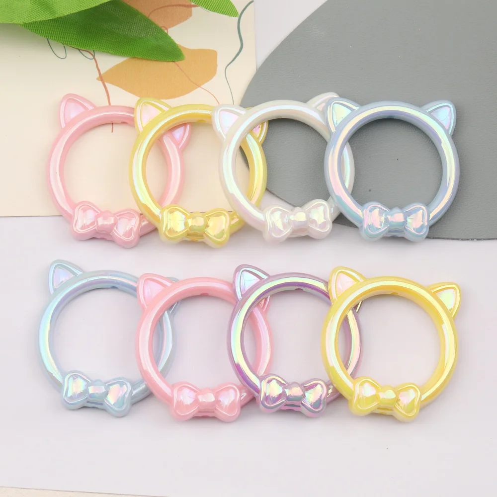 

Cordial Design 100Pcs 40*42MM DIY Frame Bead Making /Aurora Effect/Jewelry Findings & Components/Cat's Head Shape/Hand Made