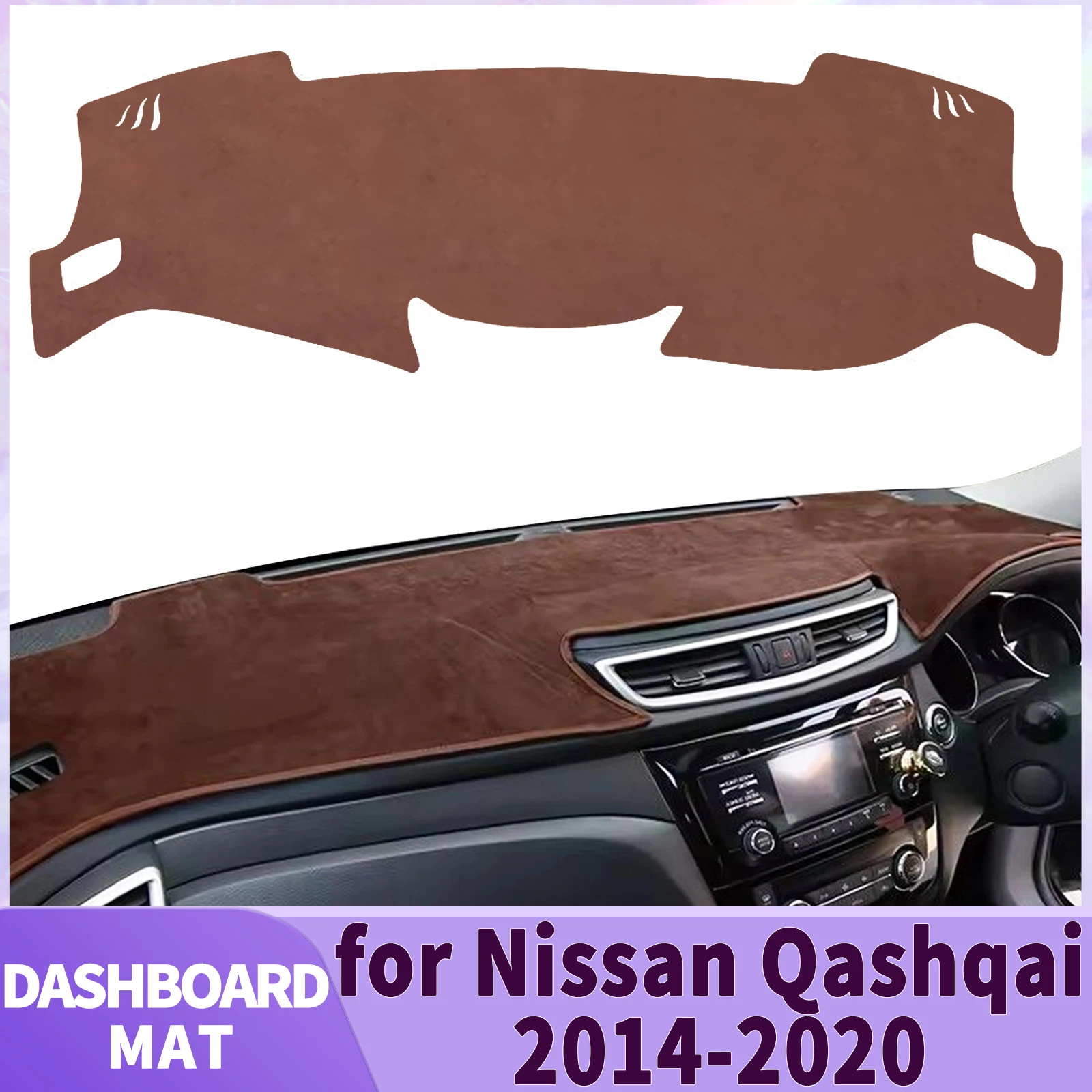 fit for Nissan Qashqai J11 2020-2014 Car Dashmat Dashboard Cover Pad Accessories DashMat Sunshade Protective Carpet Leather