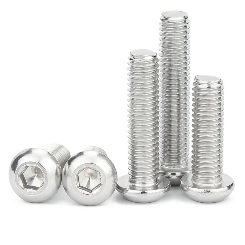 304 A2 Stainless Steel Button Head Allen Bolt M6 M8 M10 M12 M16 Extra Long Large Size Hex Socket Round Head Screws Anti-Rust
