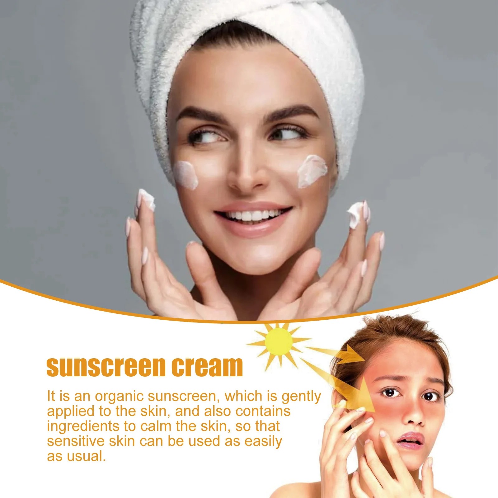 Organic Rice Probiotics Sunscreen SPF50+ PA++++ Facial Sun Cream Moisturizing UV Protection Mild Sensitive Skin Sunblock