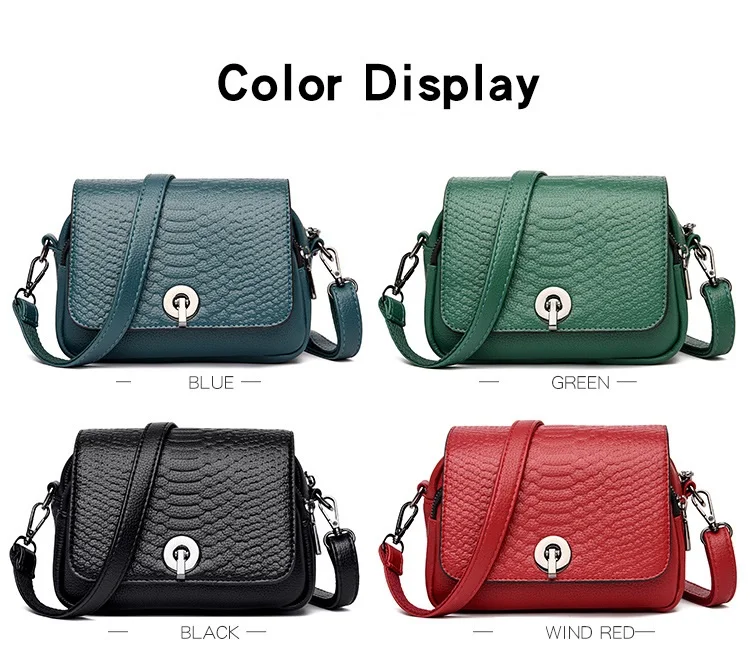 Brand design wome Shoulder bag small PU Leather Crossbody Bag for Female Handbags Fashion Alligator ladies Sling bag phone purse