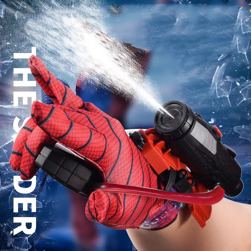 Disney Spider-Man Water Gun Hero Launcher Spider Wrist Launcher Manual Press Burst Water Gun Children\'s Birthday Gift Toy