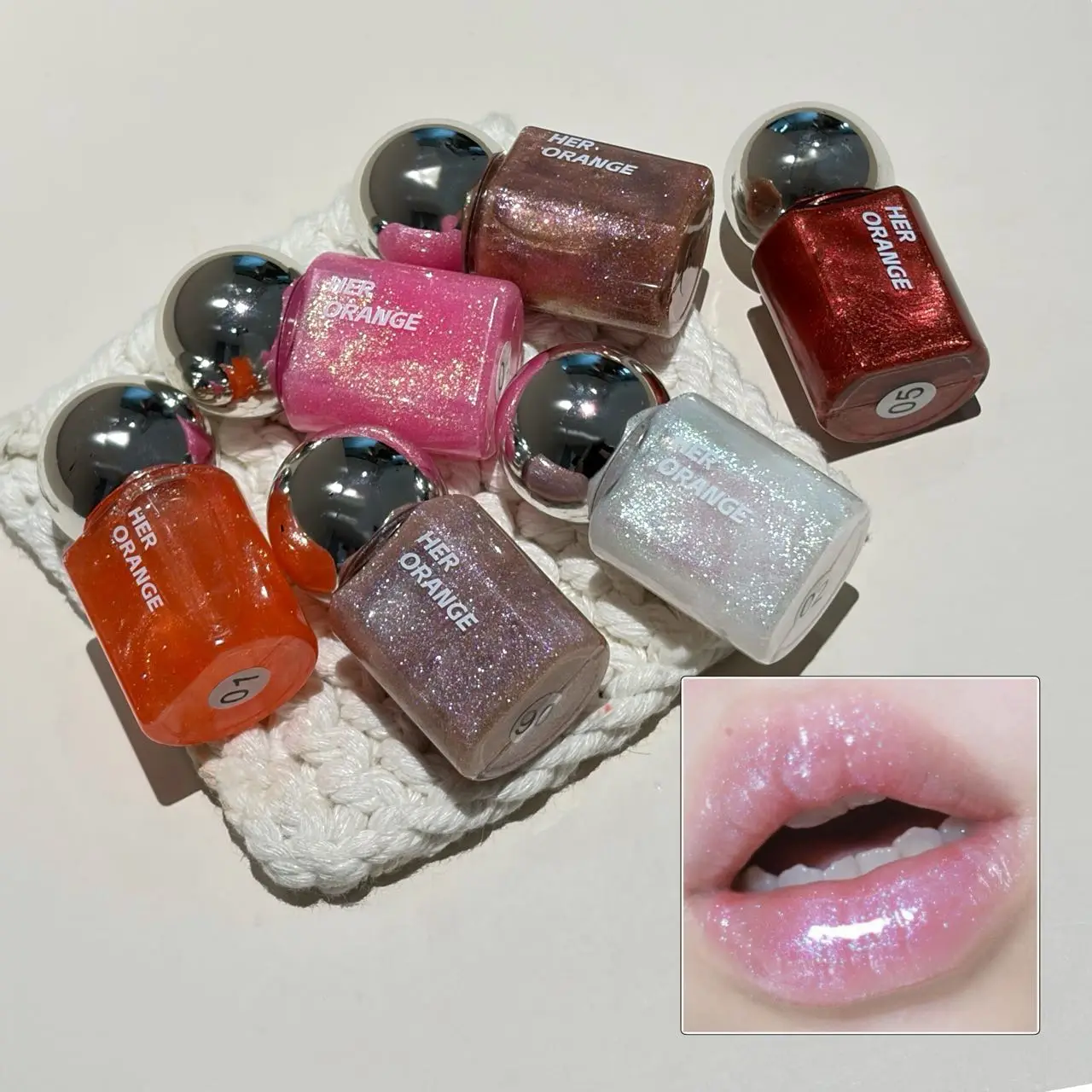 Herorange Galaxy Shimmer Lip Gloss Diamond Glitter Finish Hydrating Plumping Glass Lip Effect Moisturizing Daily Party Lip Makeup