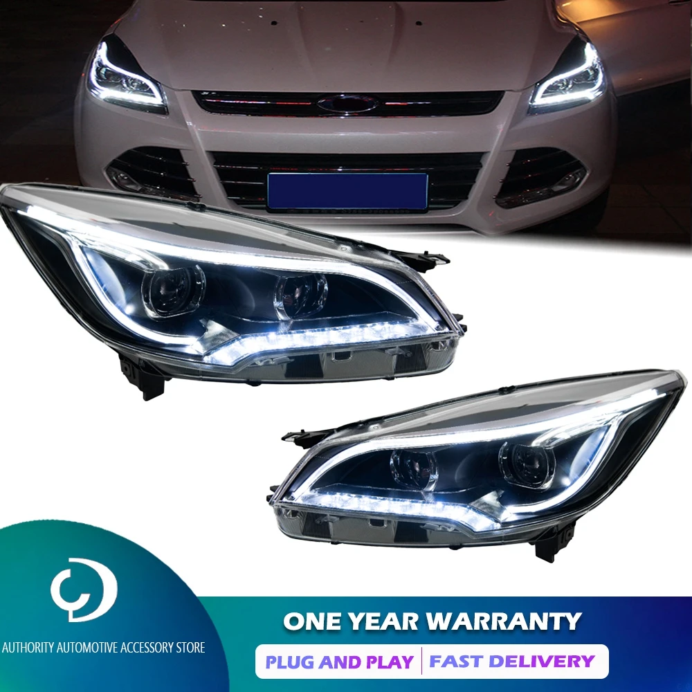 Car Styling for Ford Escape Kuga 2014-2016 LED Headlight DRL Hid Head Lamp Angel Eye Bi Xenon Beam Accessories