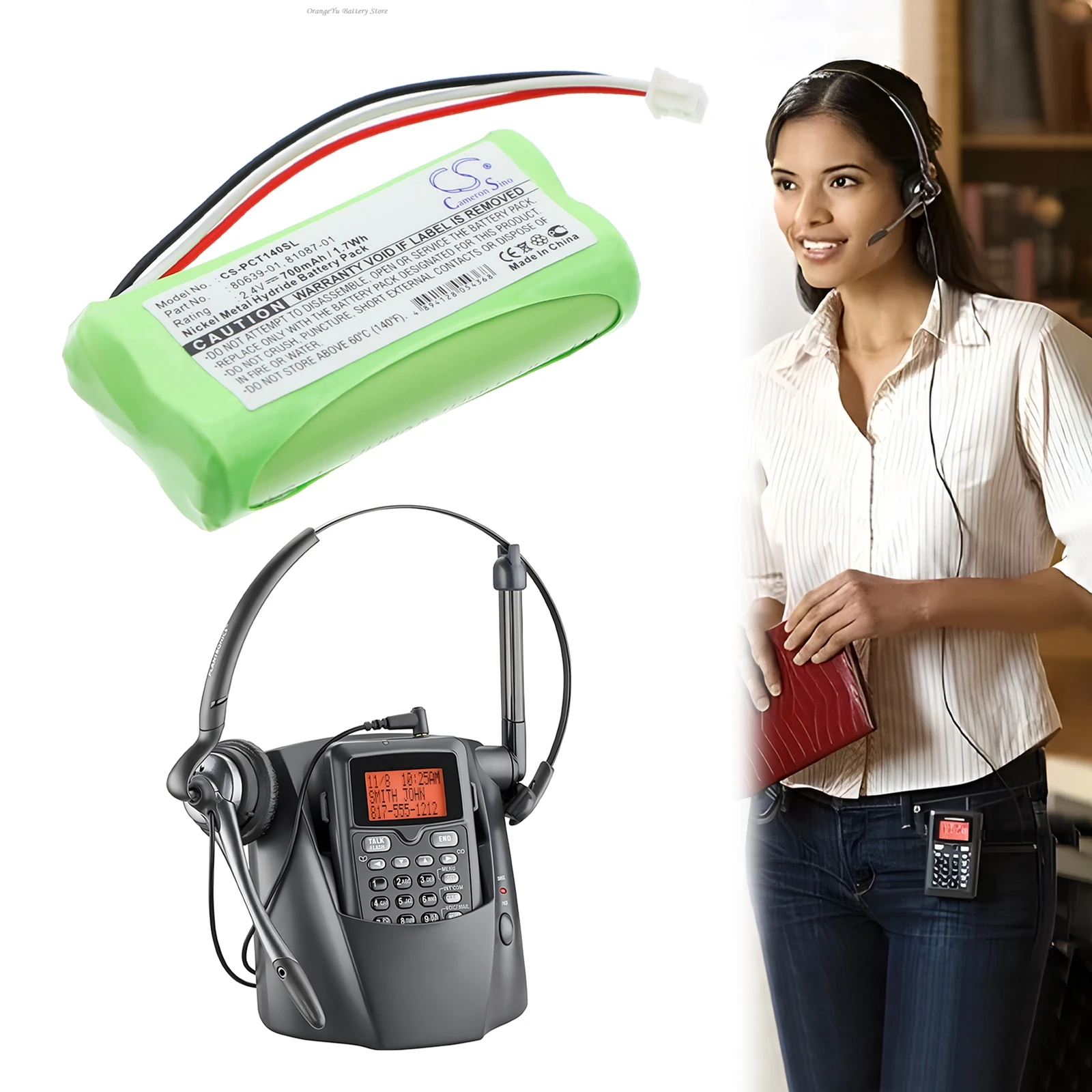 2025 NEW 2.4V 700mAh Wireless Headset Battery 80639-01, 81087-01, 81087-02 for Plantronics CT14 +TOOL