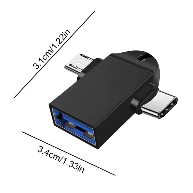 2-in-1 Type-C OTG Adapter USB 3.0 C To Micro USB Type-C Adapter Plug And Play Otg Type C Cable High-speed 480Mbps OTG Converter