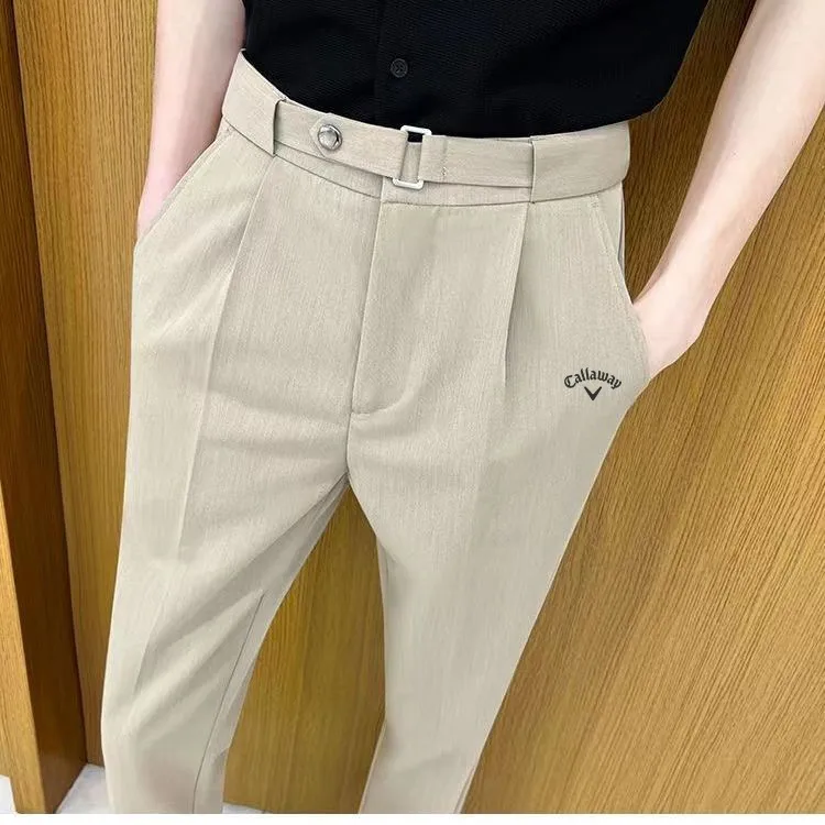 

Summer Golf Wear Men 2024 Korean Golf Pants Luxury New Suit Pants Casual Pants Golf Clothing Men Casual Pants Golf Belt