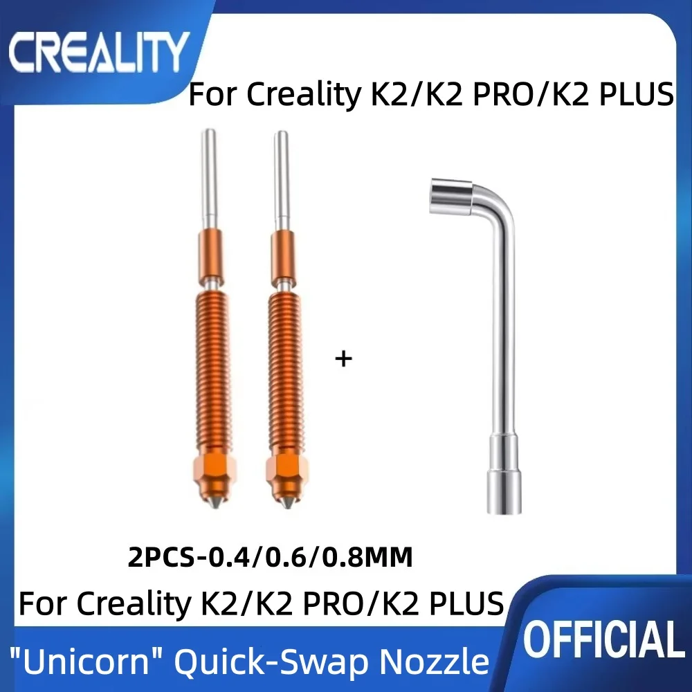 

Сопла Creality K2/K2 Pro/K2 Plus 0,4/0,6/0,8 мм, быстросменное сопло для 3D-принтера, сопло из медного сплава и закаленной стали серии K2